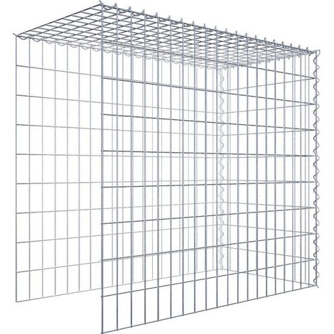 Gabiondeco - Gabion - Element de prolongation en hauteur et en longueur 100 cm x 90 cm x 50 cm (L x H x P). maille 5 x 10 cm. Spirale. Attention il manque deux gril... (1/5)