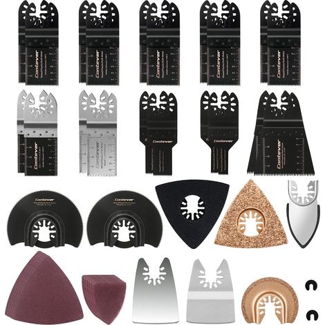 ZOLGINAH Hoja de sierra oscilante, 105 piezas de hoja multiherramienta, kit de accesorios de hojas de sierra, herramientas multifunción oscilantes universales para Fein Multimaster, Dremel, Makita, Bo (1/5)