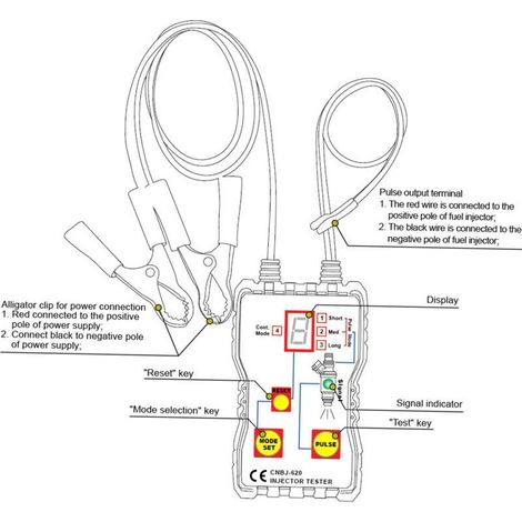 Testeur d'injecteur de carburant 4 modes d'impulsion, adaptateur de nettoyage de rinçage, kit d'outils de nettoyage