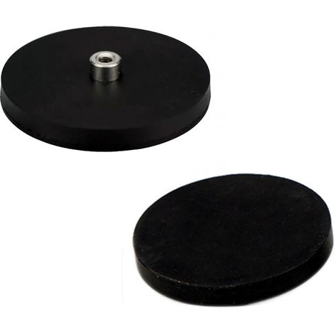 Magnethalterung mit M4-Gewinde und Gummigehäuse 43 x 6 mm