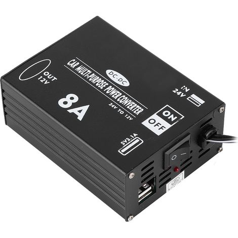Convertisseur de tension pour voiture/camion 24 V vers 12 V, abaisseur de tension 8 A (1/5)