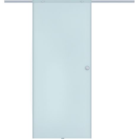Porte Scorrevoli in Vetro Satinato da Interni con Binario B3 in Alluminio per Bagno Cucina Studio 205x90x0,8cm (1/5)