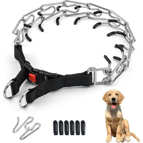 Collier Etrangleur pour Chien(3.5 mm x 50 cm), Réglable Anti Aboiement Chien, Nylon Collier de Dressage Réglable pour Gros Chien Animal Domestique, Métal Collier Dressage Chien, Dressage en Plein Air (1/5)