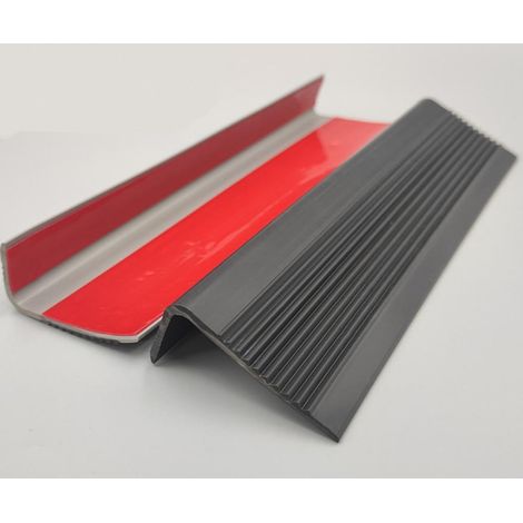 Bande de bord antidérapante d'escalier auto-adhésive de 5025mm, 1 mètre, décoration de bord de bande de roulement en caoutchouc PVC flexible, adaptée à une utilisation intérieure et extérieure (1/5)
