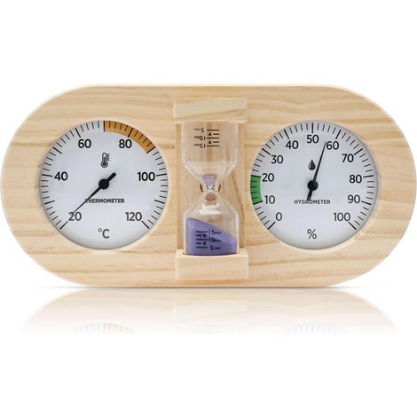 Thermo-hygromètre sauna bois, pour hammam et cabine vapeur (1/5)
