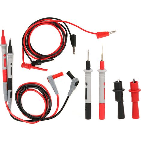 P1308B Messleitungssatz Bananenstecker auf Prüfhakenkabel Prüfspitzen-Prüfklemmen-Set für Multimeter (1/5)