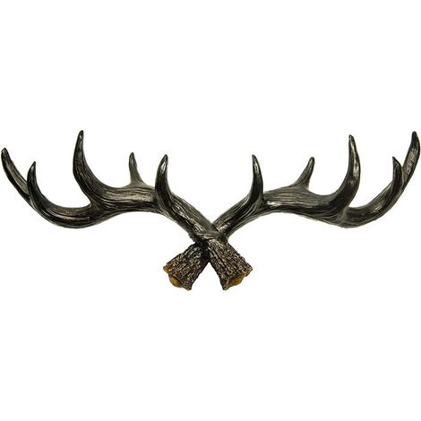 Porte-manteau Hansmeier® Antler Hallway - Noir 49 cm - Décoration intérieure - Accessoire de mobilier élégant - Grande capacité de charge (1/4)