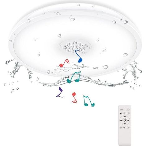 LED-Deckenleuchte, IP65 wasserdicht, mit Fernbedienung und Bluetooth-Lautsprecher, Farbwechsel, 28 cm Durchmesser, dimmbar, modern, Einbauleuchte, für Bad und Küche (1/4)