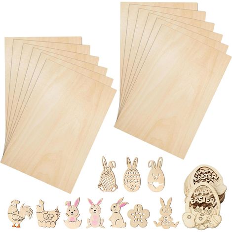 Lot de 12 Contreplaqué, 200 x 100 x 2 mm Feuilles de Bois de Balsa  Planche en Bois Bricolage, Feuille de Bois, Planche Bois Brut, Panneau Bois, pour Pyrogravure, Bricolage, Modèle, Artisanat (1/5)