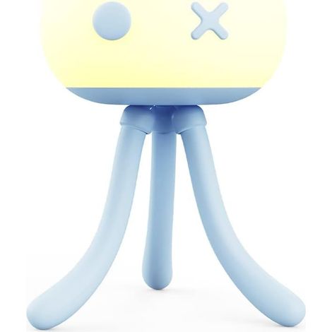 Veilleuse enfant mignonne en forme de méduse, veilleuse bébé tactile à 3 couleurs d'éclairage avec batterie LED rechargeable 1800 mAh (1/5)