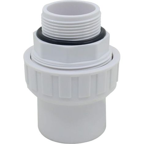Raccord d’union mixte PVC fileté/collé – Ø50 mm – pour pompe, filtre à sable et installation piscine – avec joint torique inclus