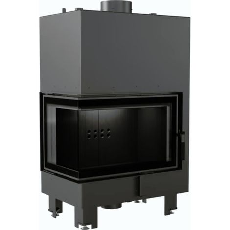 Kratki Wasserführender Kamineinsatz MBM links BLACK 12 kW Ø180 Hausheizung Kamin (1/5)