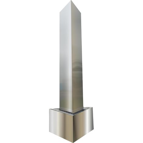 Köhko® Dreieckige Säule H100cm mit integrierte LED-Beleuchtung auf Dreieckige Edelstahl Becken Matte Gartenbrunnen aus Edelstahl (1/5)