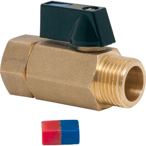 Watts – Vanne papillon mâle 1/2" – Femelle écrou libre 1/2" – Insert réversible bleu/rouge – Ø passage 9mm pour collecteur sanitaire