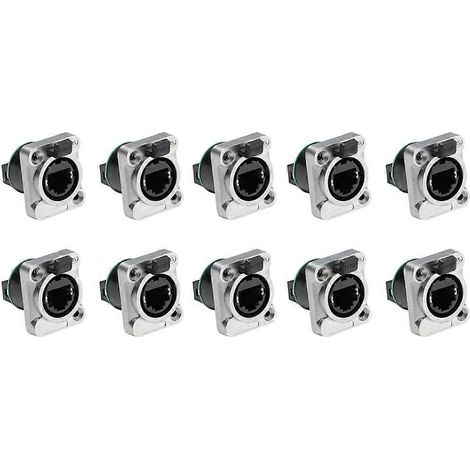 Packung mit 10 RJ45-Ethernet-Gehäusebuchsen NE8FDP, wasserdichter Ethernet-Durchführungsstecker IP65A (1/5)