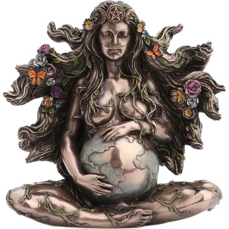 Signes Grimalt Figure Figures Figure déesse Gaia-Madre Bronze Silver 9x18x18cm 28835