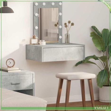 Table de maquillage - ABI - Gris - Bois d'ingénierie - 60 x 40 x 70 cm (1/5)