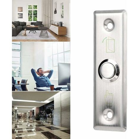 [JAMAIS UTILISÉ]Bouton de Sortie Poussoir de Porteen Acier Inoxydable,Rond Bouton Poussoir Interrupteur,Porte Commutateur Electrique de Contrôle d'Accès Cadre de Porte Creux/Boîtier électrique intégré (1/4)