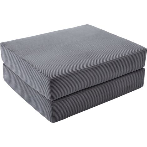 Fauteuil en velours côtelé avec structure métallique stable, coussin inclus, design ergonomique et poche latérale pratique (1/5)