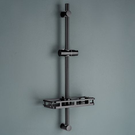 Auralum Max Asta Doccia con Mensola Doccia XXL, 70cm Saliscendi Doccia Acciaio Inox Adattarsi ai Fori Esistenti, Set Doccia Regolabile con Supporto Soffione Doccia, Colonna Doccia senza Miscelatore, N (1/5)