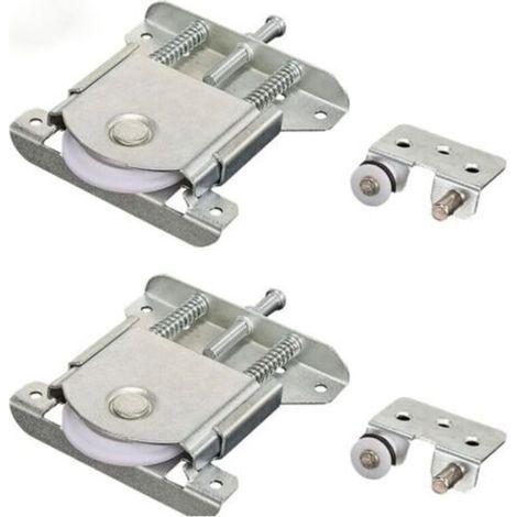2 Paires Roulette Porte Coulissante Placard,Roulette de Coulissante,Rouleau Placard,Meubles Roues Coulissante,pour Armoires, Fenêtres, Portes Coulissantes (Argent) (1/5)