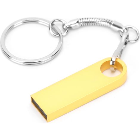 Clé USB 2.0 portable U Disk Gold Mini en métal, 64 Go, accessoires informatiques