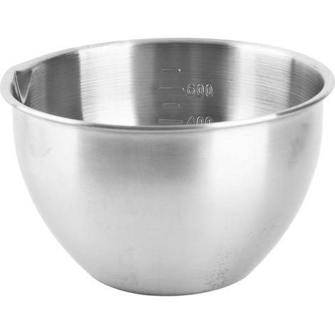 Bol mélangeur en acier inoxydable 304 épais, compatible réfrigérateur et lave-vaisselle, avec graduation, idéal pour les salades, les fruits et la pâtisserie (type C). (1/5)