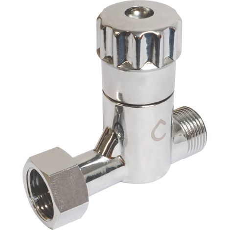 Robinet d'arrêt droit anticalcaire pour WC - 3/8" - Laiton chromé (1/3)