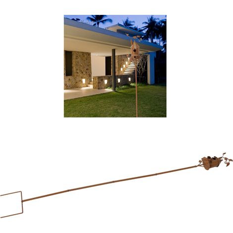 Metall-Vogelhaus mit Pfosten für den Garten – Rostfrei, dekorativ, einfache Montage – 1 Bodenbefestigungspfosten (1/5)