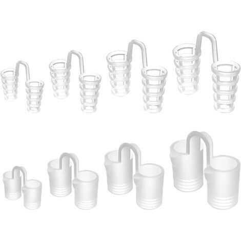 Sollbry Dilatateur Nasal Dispositif Anti Ronflement Efficace, Lot de 8 Écarteur Nasal de Réduction des Ronflements Réutilisable, Pince-Nez pour Améliore Respiration Sommeil Confortable, 4 Tailles, 2 T