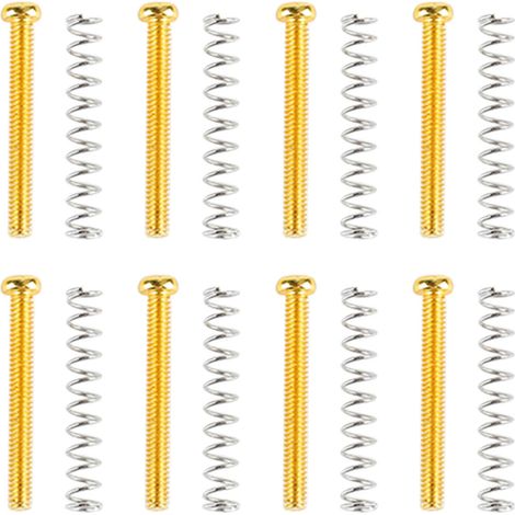 Set de 8 vis et ressorts de montage pour micro guitare double bobinage, cadre en fer, couleur or (1/5)