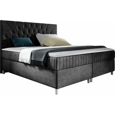 Lit boxspring Civitas, Manila 18, Continental, Double, 140x200, Tissu, Disponible, 145x212x120cm (1/5)