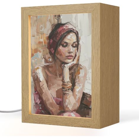 TABLE LAMP Woman - Paint look - Portrait - Modern 15x20 cm