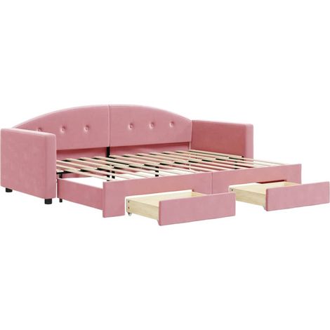 Maison Exclusive - Divano Letto Estraibile con Cassetti Rosa 80x200 cm Velluto (1/5)
