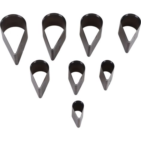 Ensemble de 8 matrices de découpe pour cuir en forme de larme, outils de perforation manuelle en acier allié. (1/5)
