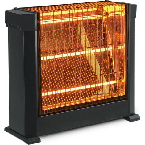 Estufa Cuarzo Eléctrica 3 Elementos Infrarrojos Potencia Regulable 1800W.