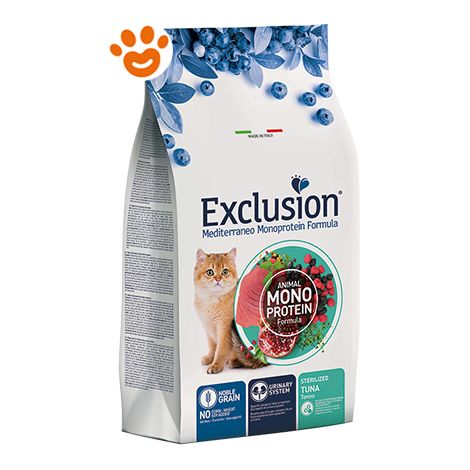 Exclusion Cat Mediterraneo Monoproteico Noble Grain Sterilised Adult Tonno - Exclusion Cat Mediterraneo Monoproteico Noble Grain Sterilised Adult Tonno - Sacco Da 1,5 Kg