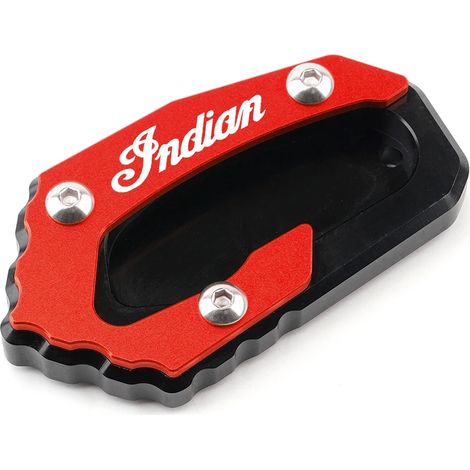 (Rouge) Compatible avec les motos Indian FTR 1200 S (2019, 2020 et 2021) : béquille latérale CNC, extension et plaque de support maxpower (1/4)