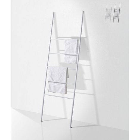Porta asciugamani moderno a scala da bagno in metallo Top - Bianco