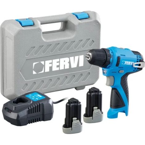Fervi FB12CD3ASS Trapano avvitatore 12V 10mm con 2 Batterie