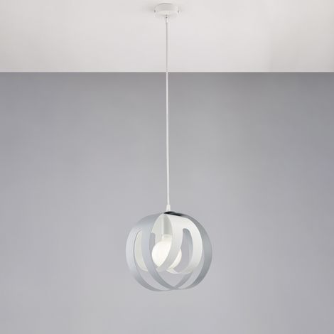 Pendelleuchte aus lackiertem Eisen in Weiß und Grau 330x260