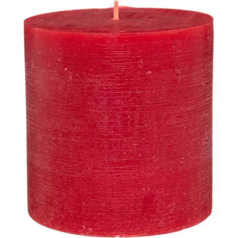 Bougie Cylindrique "Rustic" 10cm Rouge (1/3)