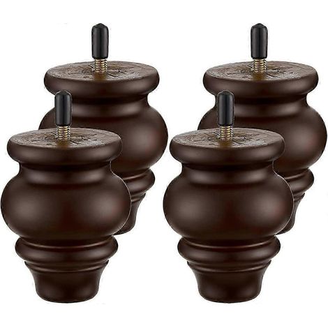 Pieds de canapé, pieds de meubles, 3,5 pouces, pieds de canapé ronds, pieds de meubles en bois, pièces de rechange pour canapé, pieds de chaise en bois, adaptés aux meubles ou aux projets de bricolage (1/5)