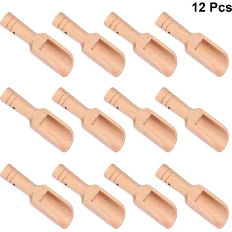 12 kleine Holzsalzlöffel, Massivholz, handgefertigt, Honiglöffel, Gewürze, Zucker, Kaffee, Tee, Marmelade, Senf, Eis, Milch (1/5)