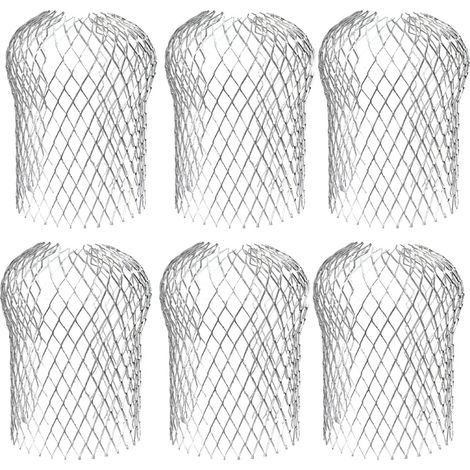 Paquete de 6 filtros de aluminio para canalones, filtros flexibles y duraderos para bajantes de aleros de casas contra hojas. (1/5)