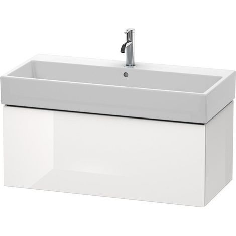 Meuble sous-vasque L-CUBE 394x984x459mm blanc brillant