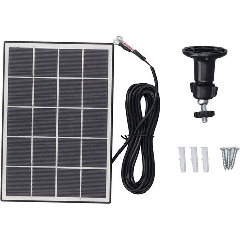 Ortviai Panneau Solaire 3 W 5 V pour Caméra de Sécurité Extérieure – Silicium Monocristallin, Noir (1/5)