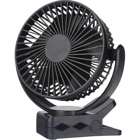 Mini ventilateur Pince USB 5.5 inch avec batterie 5000 mAh, Portable Petit Ventilateur de Bureau, 3 vitesses, double rotation à 360°, avec câble USB, convient pour les familles, les bureaux (1/4)