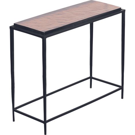 SIGNATURE - Petite console en verre fumé et métal noir L80 cm - IGLOO (1/5)