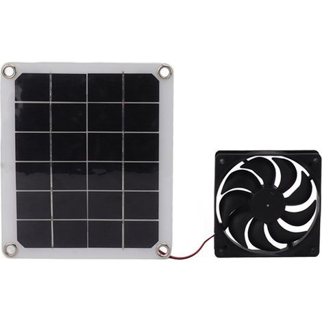 Decdeal 10W Solarpanel-Abluftventilator, wasserdichter, strombetriebener Dachbodenventilator für Haustierhaus, Wohnmobil, Gewächshaus (1/5)